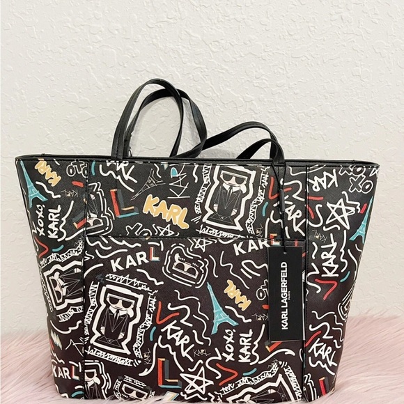 Karl Lagerfeld Handbags - Karl Lagerfeld Paris Adele tote bag with Karl art